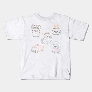 Christmas Cats Kitties Kids T-Shirt